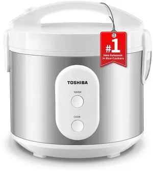 _Mega Brand Rice Cooker & Steamer Simple 5.5 Cup(Uncooked) with Steaming Basket, Removable Non-Stick Inner Pot & Inner Lid, for Soups, Stews, Grains&Oatmeal, One Touch&Keep Warm Function, Silvery