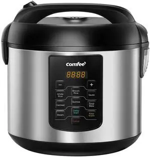 ' Rice Cooker 10 cup Uncooked/20 cup Cooked , Rice Maker, Steamer, Saute, Steamer and Warmer, 5.2 QT Large Capacity, Brown Rice, Quinoa and Oatmeal, 8 One-Touch Programs ' Rice Cooker 10 cup Uncooked/20 cup Cooked , Rice Maker, Steamer, Saute, Steamer and Warmer, 5.2 QT Large Capacity, Brown Rice, Quinoa and Oatmeal, 8 One-Touch Programs