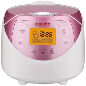 CR-0631F 6-Cup (Uncooked) / 12-Cup (Cooked) Micom Rice Cooker with Nonstick Inner Pot, 7 Menu Modes, LCD Display, Fuzzy Logic Tech, Auto Clean (White/Pink)