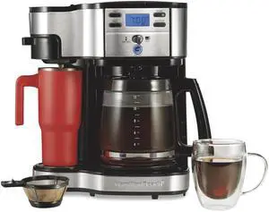 2-Way 12 Cup Programmable Drip Coffee Maker & Single Serve Machine, Glass Carafe, Auto Pause and Pour, Black (49980A)