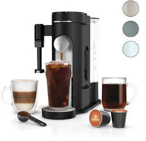 | Coffee Maker | Single Serve |Brew with Coffee Pods & Grounds| Compatible with K-Cup Coffee Pods | 4 Brew Styles, up to 24oz Cup Sizes & 56oz Removable Reservoir | Black | PB051