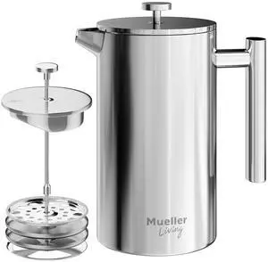 Living French Press Coffee Maker 34oz, Stainless Steel French Press Coffee, 4 Filter Heat Resistant Double Insulated, Rust-Free, Food Grade, Dishwasher Safe Coffee Pot Living French Press Coffee Maker 34oz, Stainless Steel French Press Coffee, 4 Filter Heat Resistant Double Insulated, Rust-Free, Food Grade, Dishwasher Safe Coffee Pot