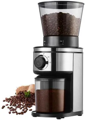 Burr Coffee Grinder, Electric Conical Coffee Bean Grinder With 30 Adjustable Grind Settings For 2-12 Cups, Sliver & Black Burr Coffee Grinder, Electric Conical Coffee Bean Grinder With 30 Adjustable Grind Settings For 2-12 Cups, Sliver & Black