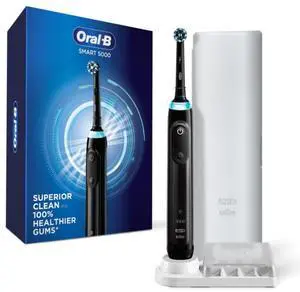 Pro 5000 Smartseries Power Rechargeable Electric Toothbrush with Bluetooth Connectivity, Black Edition
