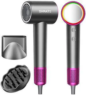 Professional High Speed Ionic Hair Dryer | Ultra-Fast Drying | 500 Million Negative Ions | Low Noise | 160000 RPM | Compact Blow Dryer with Magnetic Diffuser for Faster Drying All Hair Types