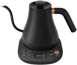 Electric Kettle Gooseneck Pour Over Kettle ±1 Temperature Control Quick Heating Water Boiler for Coffee & Tea & Formula Auto Shut Off Tea Kettle 1200 Watt, 0.8L, Matt Black, Barista Edition