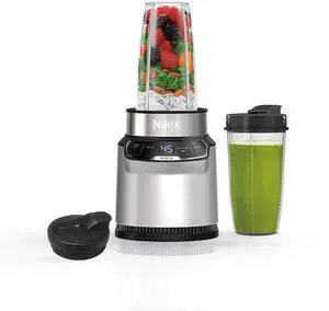 | Blender | Nutri Pro | Single Serve | For Smoothies, Salsa, Shakes and Frozen Drinks | Includes 2 Smoothie Cups & Lids | Crushes Ice, Fruit & Veggies |Silver | BN401