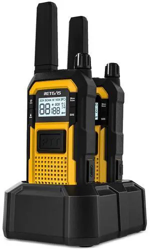 RB48 Waterproof Walkie Talkies, Heavy Duty Two Way Radio, Advanced Triple Proof, Vibration Call, USB-C, SOS,2000mAh, NOAA, 2 Way Radio(2 Pack) Yellow