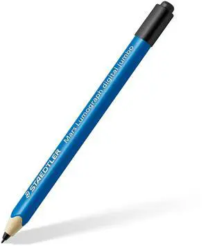Mars Lumograph Jumbo Digital Stylus Pen with Eraser: No Charging, EMR Palm Rejection, 4096 Pressure Sensitivity Levels, Natural Writing on Touchscreen Tablet, Laptop, Phone