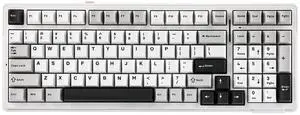 EPOMAKER x Aula F99 Wireless Mechanical Keyboard, Hot Swappable Gasket Custom Gaming Keyboard with Five-Layer Padding, Bluetooth/2.4GHz/USB-C, 8000mAh Battery (White Grey, Reaper Switch)