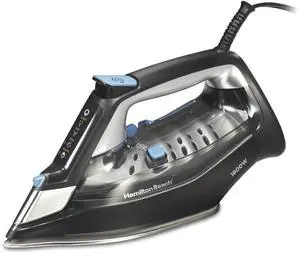 Steam Iron for Clothes & Garment Steamer with Intuitive FabricIQ Touchpad, Durable Stainless Steel Soleplate, 3-Way Auto Shutoff, 1800 Watts, 350ml Water Tank, 10' Cord, Black (14950)