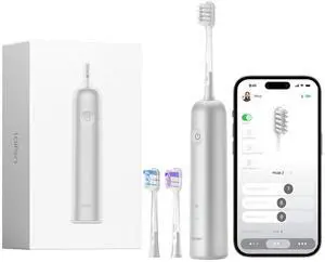 Wave Electric Toothbrush, Oscillation & Vibration Sonic Electric Toothbrush for Adults with 3 Brush Heads, IPX7 Waterproof ADA Accepted Travel Powered Toothbrush (Aluminum Alloy)