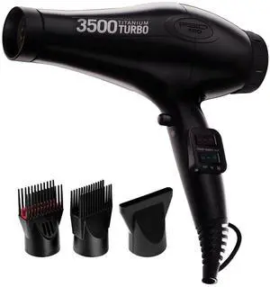 Hair Dryer 3500W Turbo Titanium Blow Dryer with Detangler Comb, Fast Dry Smooth Hair, Multi Setting, Cool Shoot Button, Professional Salon Dryer