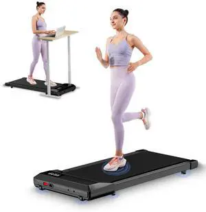 Walking Pad, Under Desk Treadmill for Home Office, LED Display, 2.5 HP Quiet Walking Jogging MachineNo-Assembly Walking pad Treadmill with APP and Remote Control, 250 lbs Capacity