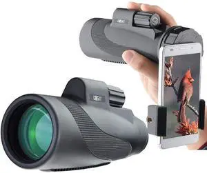 Titan 12X50 Monocular Telescope with Smartphone Holder - Waterproof Fog-Proof Shockproof Scope BAK-4 Prism FMC for Bird Watching Hunting Camping Traveling Wildlife Scenery
