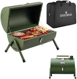 Portable Charcoal Grill, Tabletop Outdoor Barbecue Smoker, Small BBQ Grill for Outdoor Cooking Backyard Camping Picnics Beach by  GREEN