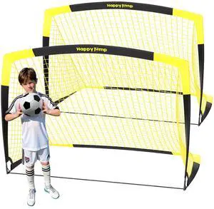 Soccer Goal Pop Up Foldable Soccer Net for Backyard 7'x5', 2 Set