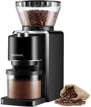 Conical Burr Coffee Grinder, Electric Coffee Bean Grinder with 35 Grind Settings, Adjustable for 212 Cups, Anti-Static Design, Black