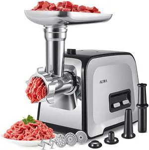 Meat Grinder, Sausage Stuffer, [2800W Max] Electric Meat Mincer with Stainless Steel Blades & 3 Grinding Plates,Sausage Maker & Kubbe Kit for Home Kitchen & Commercial Using