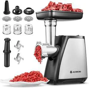 Meat Grinder Electric, [2800W Max] Meat Grinder, Cheese Grater, Sausage Maker & Kibbe Kit for Home Use