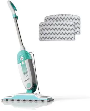 Steam Mop with 2 Machine Washable Dirt Grip Pads, Removable Water Tank, Lightweight, Steam Cleaner for sealed Hard Floors, Marble, Stone, Hardwood, Tile, Laminate, White/Seafoam, S1000 Steam Mop with 2 Machine Washable Dirt Grip Pads, Removable Water Tank, Lightweight, Steam Cleaner for sealed Hard Floors, Marble, Stone, Hardwood, Tile, Laminate, White/Seafoam, S1000