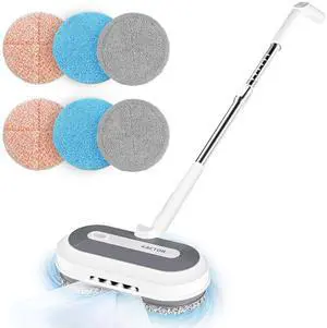 Cordless Electric Mop, Electric Spin Mop with Water Sprayer & LED Headlights, Up to 50mins Working Time, 290ml Water Tank, Self-Propelled Floor Cleaner with Adjustable Tube, Multi-Surfaces Floor Mop
