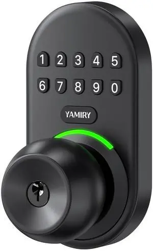 Keypad Smart Door Knob Lock,  Keyless Entry Digital Lock with Handle, Electronic Code Knob for Front Door, Easy Installation