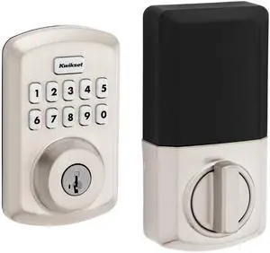 Powerbolt 250 10-Button Keypad Satin Nickel Transitional Electronic Deadbolt Door Lock, Featuring Convenient Keyless Entry, Customizable User Codes, Auto Locking