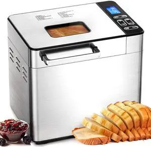 Bread Maker Machine 13 Program 2LB Bread Maker, Bread Machine with 3 Loaf Sizes and 3 Crust Colors, Breadmaker with Fruit & Nut Dispenser,Ideal for Family Gifts, Gluten Free