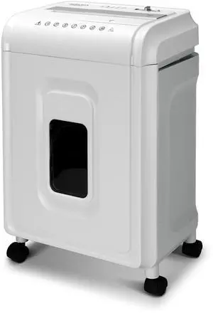High-Security 8-Sheet Micro-Cut Paper, CD/DVD and Credit Card Shredder, White/Gray