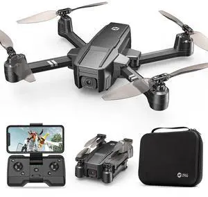 HS440 Foldable FPV Drone with 1080P WiFi Camera for Adult Beginners and Kids; Voice Gesture Control RC Quadcopter with Modular Battery for long flight time, Auto Hover, Carrying Case