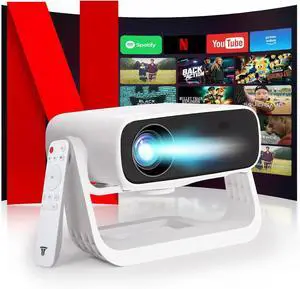 Smart Projector with WiFi 6 and Bluetooth Built-in Apps - 4K Support Portable Bedroom Mini Projector Native 1080P , 2025 New Auto Keystone & Zoom Home Theater Cinema Movie Proyector, 120° Stand Smart Projector with WiFi 6 and Bluetooth Built-in Apps - 4K Support Portable Bedroom Mini Projector Native 1080P , 2025 New Auto Keystone & Zoom Home Theater Cinema Movie Proyector, 120° Stand