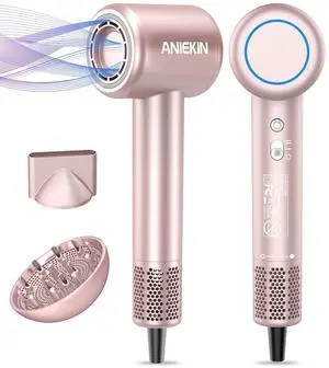 Hair Dryer, High-Speed Ionic Low Noise Blow Dryer with Brushless Motor for Fast Drying, Thermo-Control Quiet Compact Hair Blow Dryer with Magnetic Diffuser for Curly Hair for Home Travel Salon Hair Dryer, High-Speed Ionic Low Noise Blow Dryer with Brushless Motor for Fast Drying, Thermo-Control Quiet Compact Hair Blow Dryer with Magnetic Diffuser for Curly Hair for Home Travel Salon