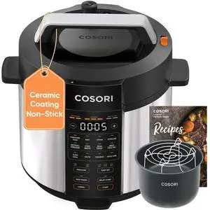 Pressure Cooker 6QT, Stainless Steel, 9-in-1 Multi Cooker, 12 Safety Features, Ceramic Inner Pot, Rice, Slow Cook, Sous Vide, Saute, 1100W Pressure Cooker 6QT, Stainless Steel, 9-in-1 Multi Cooker, 12 Safety Features, Ceramic Inner Pot, Rice, Slow Cook, Sous Vide, Saute, 1100W
