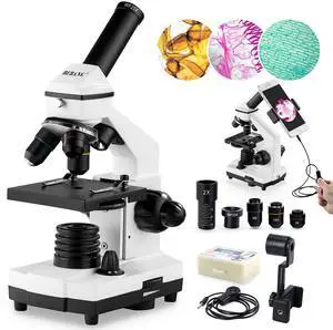 Microscope for Adults Kids, 100X-2000X  Compound Microscope with Microscope Slides, Microscope Kit for Kids Students Home School Lab