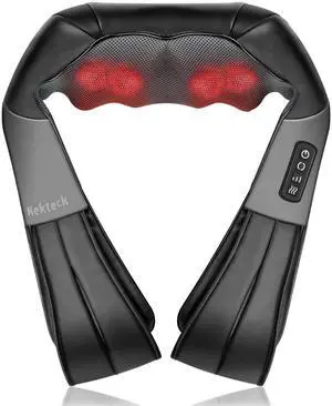 Shiatsu Neck Massager for Pain Relief Deep Tissue with Heat, 3D Kneading Massage Pillow Back Shoulder Massagerfor Body Muscle, Plug-in Use for Home Office Car, Gifts for Mom Dad Him Her