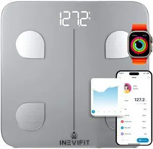 Smart Body Fat Scale, Highly Accurate Bluetooth Digital Bathroom Body Composition Analyzer, Measures Weight, Body Fat, Water, Muscle, Visceral Fat & Bone Mass for Unlimited Users (Silver) Smart Body Fat Scale, Highly Accurate Bluetooth Digital Bathroom Body Composition Analyzer, Measures Weight, Body Fat, Water, Muscle, Visceral Fat & Bone Mass for Unlimited Users (Silver)