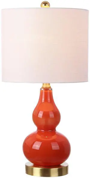 20.5" Mini Glass LED Table Lamp, Transitional, Glam, Midcentury, Modern, Elegant, Office, Living Room, Family Room, Dining Room, Bedroom, Hallway, Foyer, Sunset Orange 20.5" Mini Glass LED Table Lamp, Transitional, Glam, Midcentury, Modern, Elegant, Office, Living Room, Family Room, Dining Room, Bedroom, Hallway, Foyer, Sunset Orange