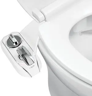 NEO 320 Plus - Warm Water, Dual Nozzle, Non-Electric Bidet Attachment for Toilet Seat, Patented Slide-In Install, 360° Self-Clean, EZ-Lift to Clean, Feminine & Rear Wash (Chrome)