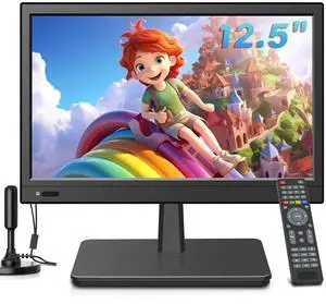 12.5inch small Portable TV,Essential for Bedroom/Kitchen/Camping,Support HDMI/USB input,Built-in speakers,lightweight and easy to carry,Suitable for small spaces(NO with WiFi/Bluetooth/Satellite)