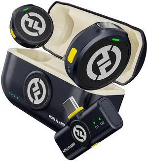 Hollyland Lark M2 Wireless Microphone for iPhone15/16/17&Android, USB C Mini Lapel Microphone Wireless, 1000ft Range, Hi-Fi Audio, Noise Cancellation, 30H Battery for Video Recording, Streaming