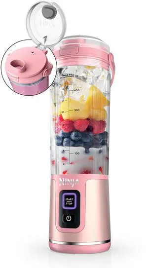 Blast Portable Blender, Cordless, 18oz. Vessel, Personal Blender For-Shakes and Smoothies, BPA Free, Leakproof-Lid and Sip Spout, USB-C Rechargeable, Dishwasher Safe Parts, Tinted Pink, BC151PK