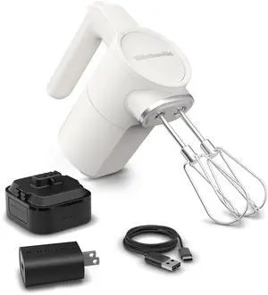 Go Cordless Hand Mixer - battery included, KHMR762, Porcelain White