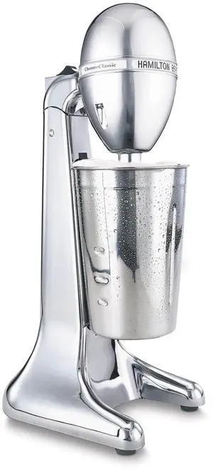 DrinkMaster Electric Drink Mixer, Retro Milkshake Maker & Milk Frother, 2 Speeds, Extra-Large 28 oz. Stainless Steel Cup, Classic Chrome