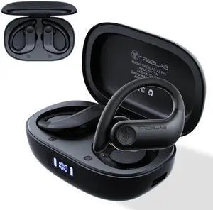 X3 Pro - Workout True Wireless Earbuds, Comfortable Earhooks, Bluetooth 5.3, Punchy Bass, Noise Isolation, 145H Playtime, IPX5 Waterproof, Sweatproof, 2 Mics for Calls, Sport Bluetooth Earbuds
