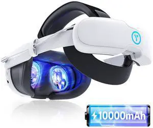 10000mAh Battery Head Strap Compatible with Meta Quest 3S & Quest 3, Detachable Magnetic Battery, Rechargeable Headstrap to Extend Playtime for VR Headset Compatible with Meta Quest 3S
