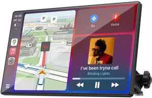Carplay Screen for Car, 9'' Wireless CarPlay & Android Auto- Upgrade Portable Touchscreen with Bluetooth, Mirror Link, Voice Control, Hands-Free Calling,Plug & Play Car Play Screen