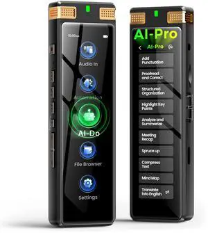 136GB AI Voice Recorder, Digital Voice Recorder with Playback, Offline Transcribe and Online Summarize/Mindmap/Translation Base on AI Technology, Voice Activated Audio Recorder (Gold) 136GB AI Voice Recorder, Digital Voice Recorder with Playback, Offline Transcribe and Online Summarize/Mindmap/Translation Base on AI Technology, Voice Activated Audio Recorder (Gold)