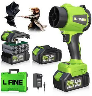 Leaf Blower Cordless - Lightweight Electric Handheld Blower with Battery and Charger, 3 Speed Mode, Blowers for Lawn Care, Patio Cleaning, Dust Cleaner, Snow Blower (Green)