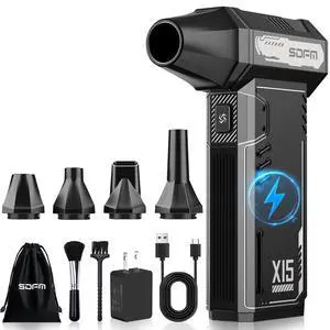 Compressed Air Duster - 180,000 RPM Electric Air Duster - with Brushless Motor, 3-Gear Adjustable Air Duster - for Keyboard, PC, Car, Air Bed, and Home Cleaning (X15)